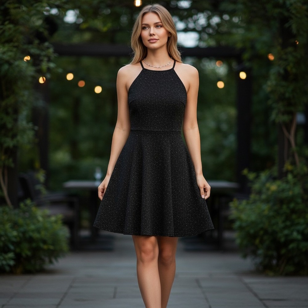 NWT Speechless Black Glitter Party Dress‎ Juniors Size Small
